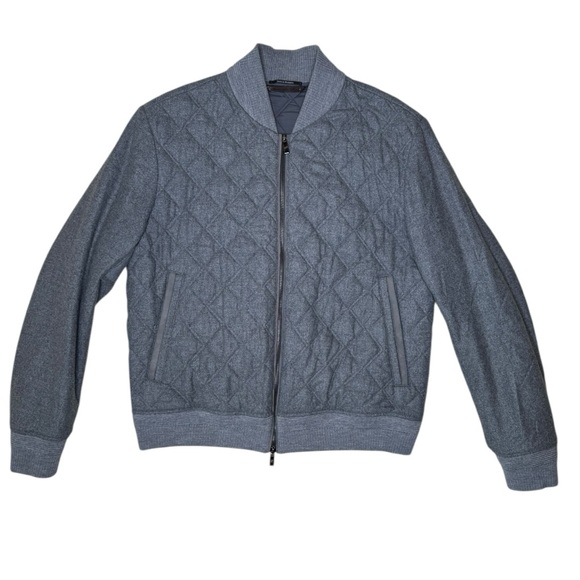 Ermenegildo Zegna Quilted Wool Cashmere Silk Bomber Jacket 56 EU / US 46 XL XXL - Picture 7 of 15